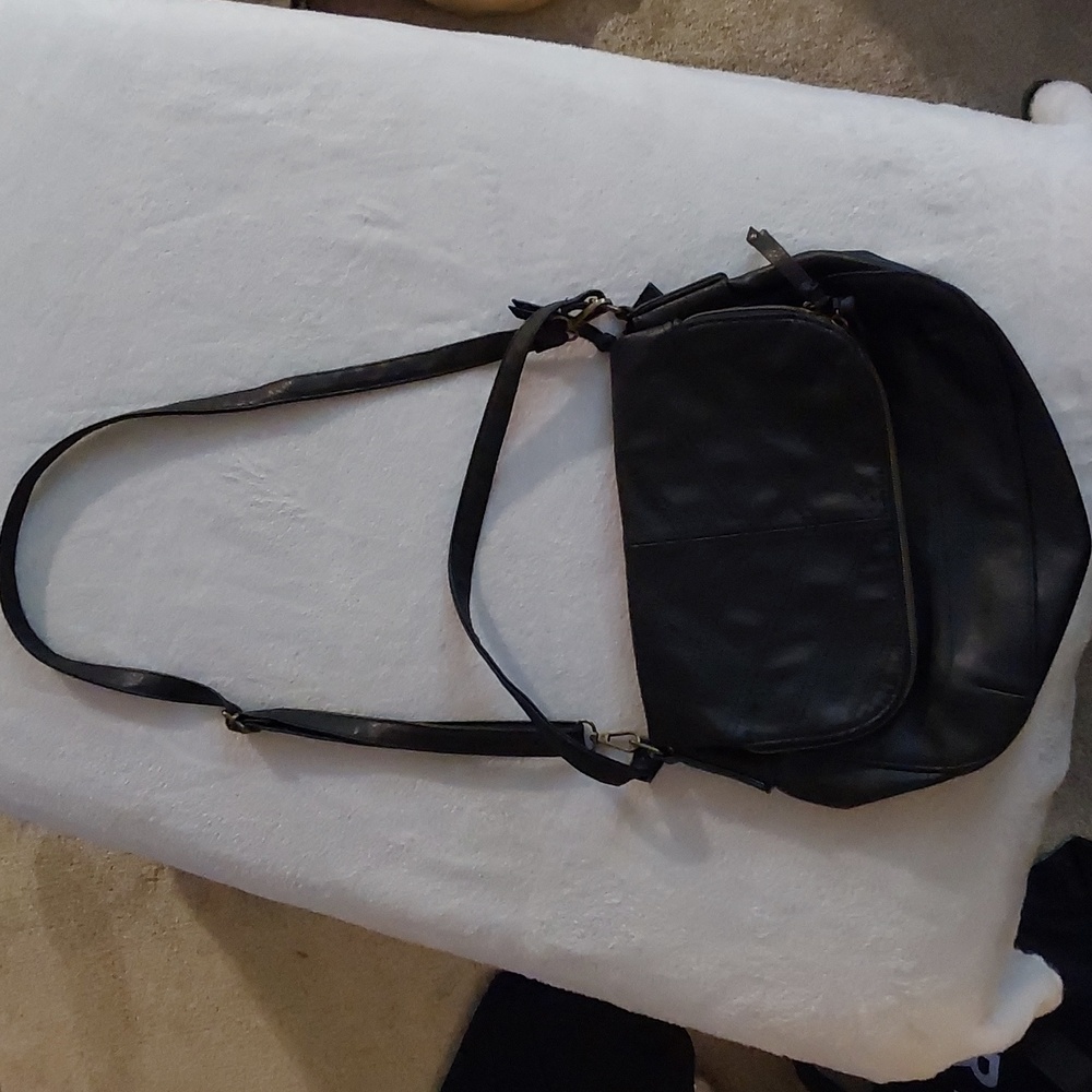💫Black Leather Crossbody Purse